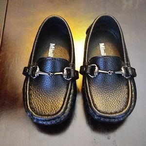 Minibella Baby Boy Black Leather Slippers